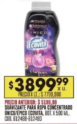 Coto Ecovita suavizante para ropa concentrado único/epico bot. oferta