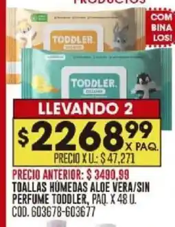 Coto Toddler toallas humedas aloe vera/sin perfume paq. oferta