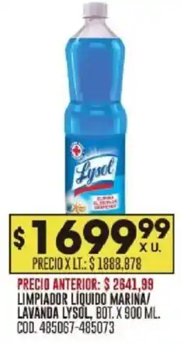 Coto Lysol limpiador liquido marina/ lavanda bot. oferta