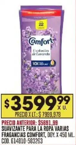 Coto Comfort suavizante para la ropa varias fragancias doy. oferta