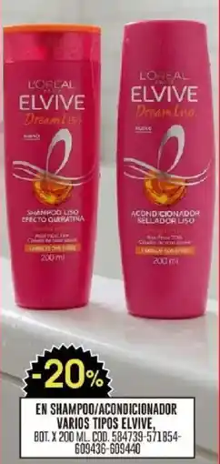 Coto Elvive en shampoo/acondicionador varios tipos bot. oferta
