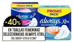 Coto Always xtra en toallas femeninas seleccionadas oferta