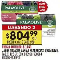 Coto Palmolive jabón tocador varias fragancias paq. oferta