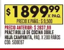 Coto Campanita practirollo de cocina doble hoja paq. oferta
