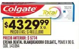 Coto Colgate crema dental blanqueadora pomo oferta