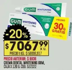 Coto G.U.M crema dental whitening caja oferta