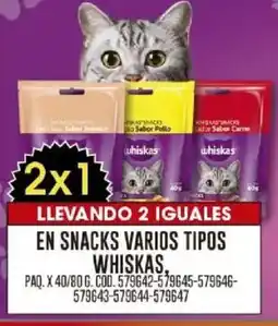 Coto Whiskas en snacks varios tipos oferta