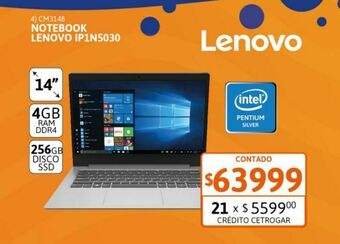 Cetrogar Notebook lenovo ip1-14igl05 n5030 4gb-256gbs oferta