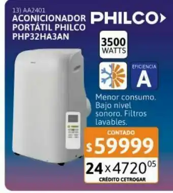 Cetrogar Aire acondicionado portã¡til philco p32ha3an 3500w frã­o calor oferta