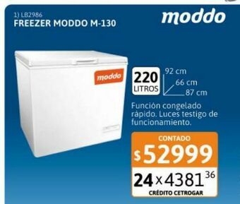 Cetrogar Freezer horizontal moddo 220 litros m-130 blanco oferta