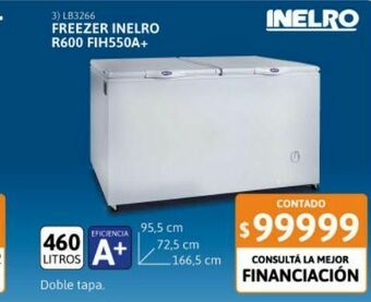 Freezer inelro 460 litros refri r600 fih550a+