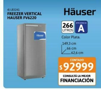 Cetrogar Freezer vertical hauser 226 litros fv6220 plata oferta