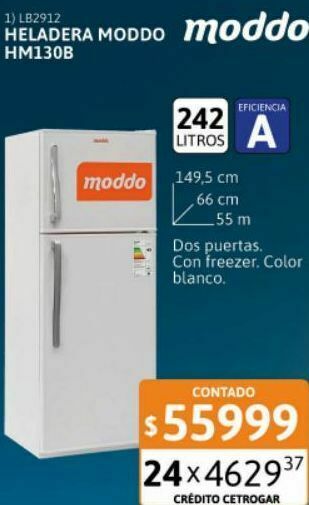 Cetrogar Heladera con freezer moddo 242 litros hm130b oferta