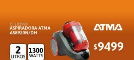 Aspiradora atma as8920n 1300w oferta en Cetrogar
