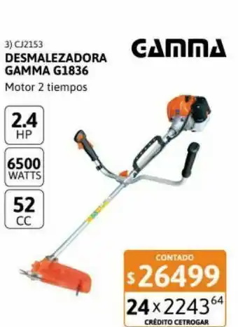 Desmalezadora gamma 52cc 2,4 hp g1836