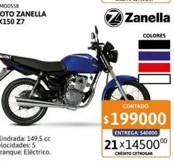 Cetrogar Motos zanella oferta