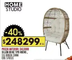 Coto Sillón beige tipo huevo oferta