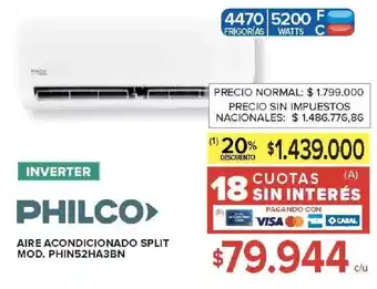 Philco aire acondicionado split