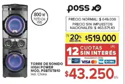 Carrefour Poss torre de sonido high power oferta