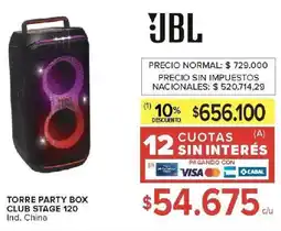 Carrefour Jbl torre party box club stage 120 oferta