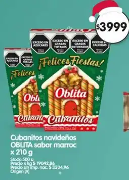 Supermercados Buenos Días Oblita cubanitos navideños sabor marroc oferta