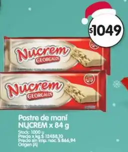 Supermercados Buenos Días Nucrem postre de mani oferta