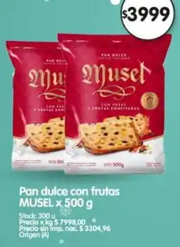Supermercados Buenos Días Musel pan dulce con frutas oferta