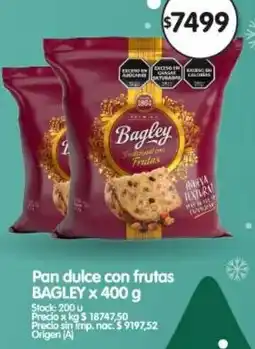 Supermercados Buenos Días Bagley pan dulce con frutas oferta