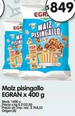 Supermercados Buenos Días Egran maíz pisingallo oferta
