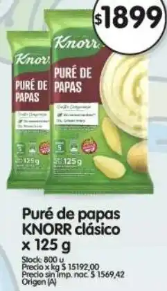 Supermercados Buenos Días Knorr puré de papas clásico oferta
