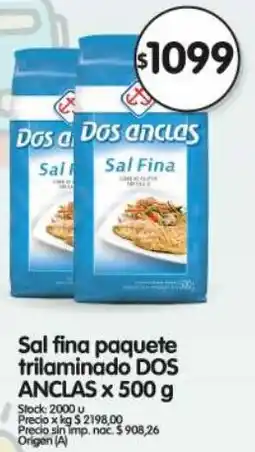 Supermercados Buenos Días Dos anclas sal fina paquete trilaminado oferta
