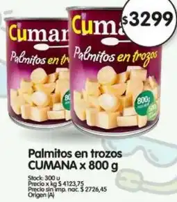 Supermercados Buenos Días Cumana palmitos en trozos oferta