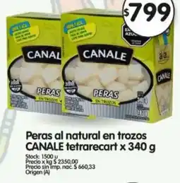 Supermercados Buenos Días Canale peras al natural en trozos tetrarecart oferta