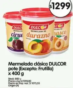 Supermercados Buenos Días Dulcor mermelada clásica pote oferta