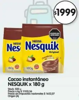 Supermercados Buenos Días Nesquik cacao instantáneo oferta