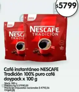 Supermercados Buenos Días Nescafe café instantáneo tradición 100% puro café doypack oferta