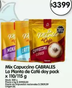 Supermercados Buenos Días Cabrales mix capuccino la planta de café doy pack oferta