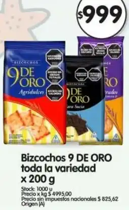 Supermercados Buenos Días 9 de oro bizcochos toda la variedad oferta