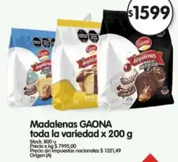 Supermercados Buenos Días Gaona madalenas toda la variedad oferta