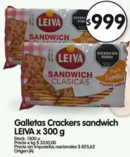Supermercados Buenos Días Leiva galletas crackers sandwich oferta