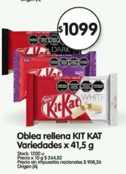 Supermercados Buenos Días Kit kat oblea rellena variedades oferta