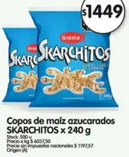 Supermercados Buenos Días Skarchitos copos de maíz azucarados oferta