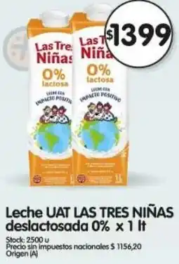 Supermercados Buenos Días Las tres niñas leche uat deslactosada 0% oferta