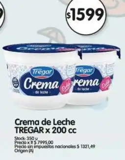 Supermercados Buenos Días Tregar crema de leche oferta