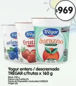 Supermercados Buenos Días Tregar yogur entero/descremado c/frutas oferta