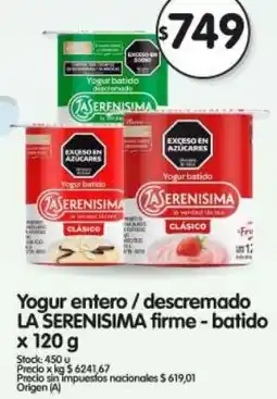 Supermercados Buenos Días La serenisima yogur entero/descremado firme - batido oferta