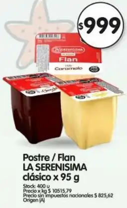 Supermercados Buenos Días La serenisima postre/flan clásico oferta