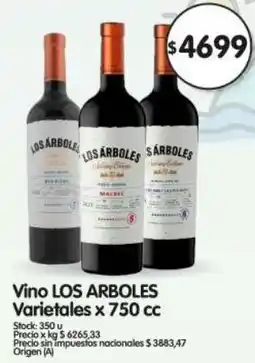 Supermercados Buenos Días Los arboles vino varietales oferta