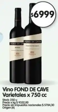 Supermercados Buenos Días Fond de cave vino varietales oferta