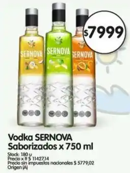 Supermercados Buenos Días Sernova vodka saborizados oferta